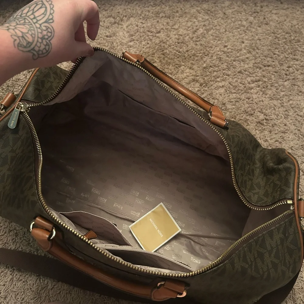 Michael Kors Brown Monogram duffle
